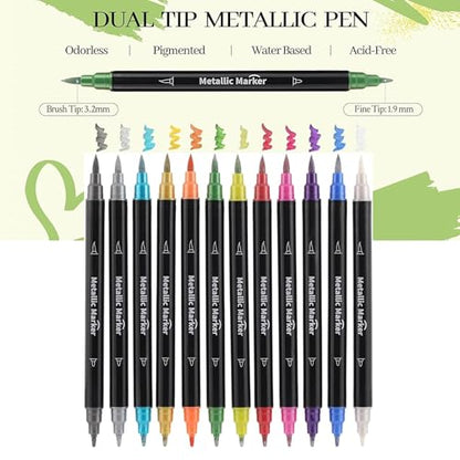 12 Colors Metallic Marker Pens (12 Count)