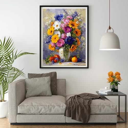 14 ct Counted Cross Stitch Kits for Adults Flowers Cross Stitch Patterns Stamped Printed Cross Stitch Kits