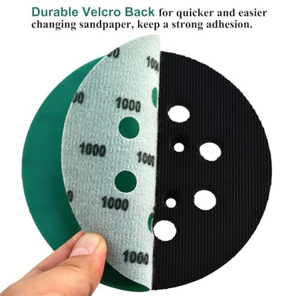 5-Inch 8-Hole Wet Dry Sanding Discs 1000 Grit Sandpaper, 50-Pack (50 Count)