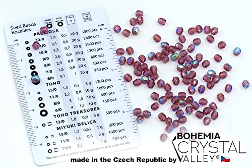 100pcs of Faceted Fire Polished Pressed Czech Glass Beads 4mm (100 Count)
