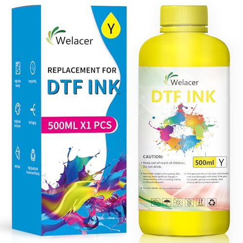 DTF Ink Yellow 500ml Heat Transfer Ink Refill ET (16.907 Fl Oz)
