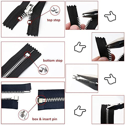 Platinum 48 Piece Metal Zipper Repair Accessories Set (48 Count)