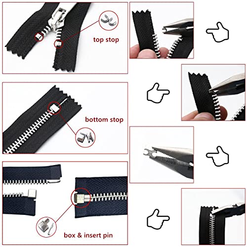 48 Piece Metal Zipper Repair Accessories Set (48 Count)