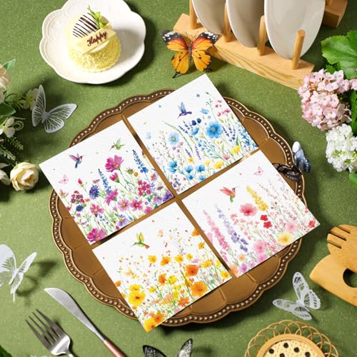 200 Pieces Summer Flower Cocktail Napkins 2 (200 Count)