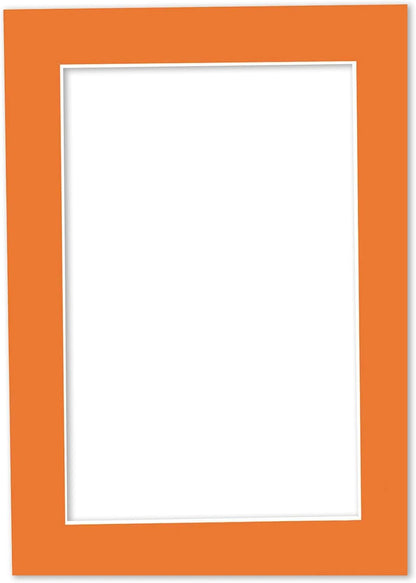 Pack of TEN 8.5x11 Mats Bevel Cut for 7x9 Photos - Acid Free Orange Precut Matboards For Pictures, Photos, Framing - 4-ply Thickness