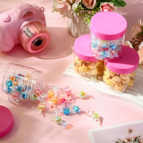 12 Pack 8 oz Plastic Container Jars with Lids Round Clear Travel Cosmetic Container Slime Jars for Toiletries (12 Count)