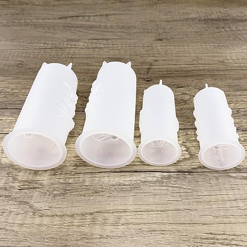 Rose Lily of The Valley Flower Pillar Candle Molds 4pcs
