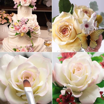 31Pcs Austin Rose Cutter Set Rose Petals Silicone Fondant Mould Veining Petal Sugar Flower Making Tool