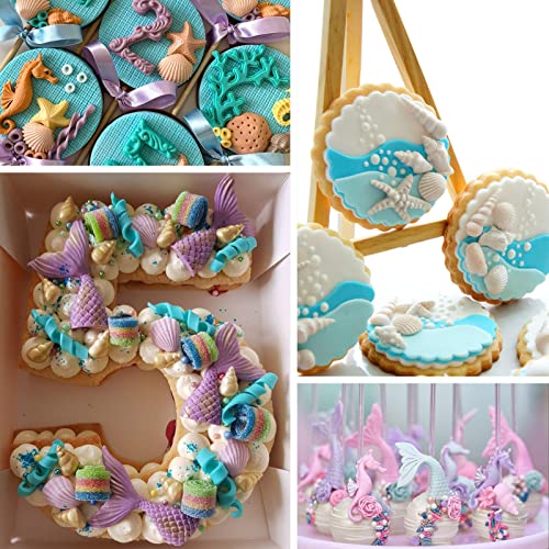 4 Pcs Marine Theme Silicone Fondant Molds