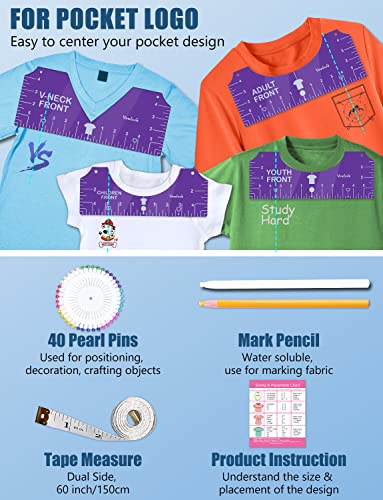 T Shirt Alignment Ruler for Shirt Design Placement and Heat Press