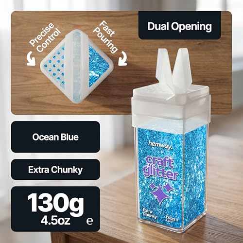 Craft Glitter Shaker Ocean Blue 130g Extra Chunky (3.8 Ounce)