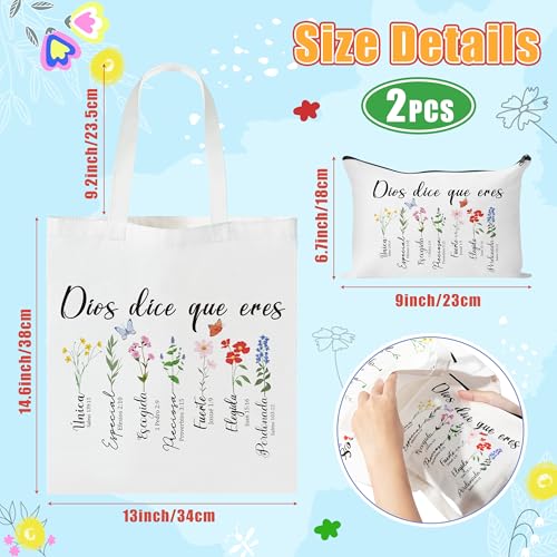 Spanish Canvas Tote Bag with 1 Makeup Bag