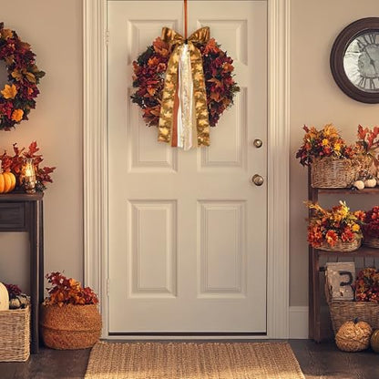 Large Maple Leaf Ribbons Bow for Wreath