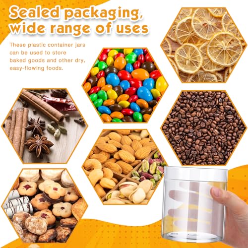 12 Pack 16 oz Plastic Container Jars with Lids Round Clear Travel Cosmetic Container Slime Jars for Toiletries (12 Count)
