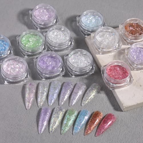 Holographic Nail Art Glitter Iridescent Flakes