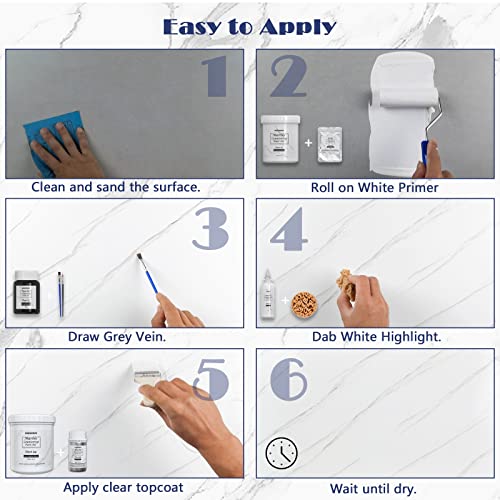 White Marble Countertop Paint Kit for Kitchen Bathroom (35 Fl Oz)