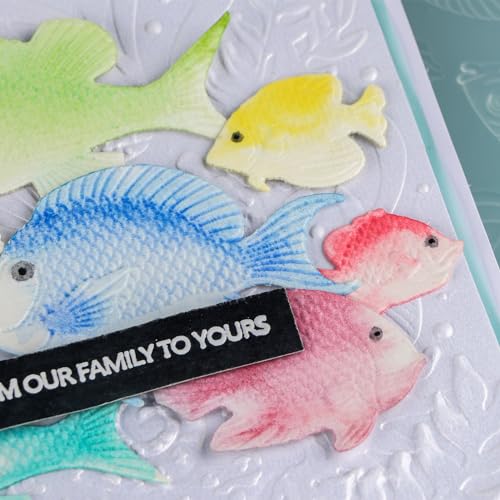 3D Embossing Folder for Card Making Fish Texture Pattern Plastic Embossing Folders for DIY Scrapbooking Photo Album Card Paper Craft Decoration Embossing Template Paper Card Embossing Stenci