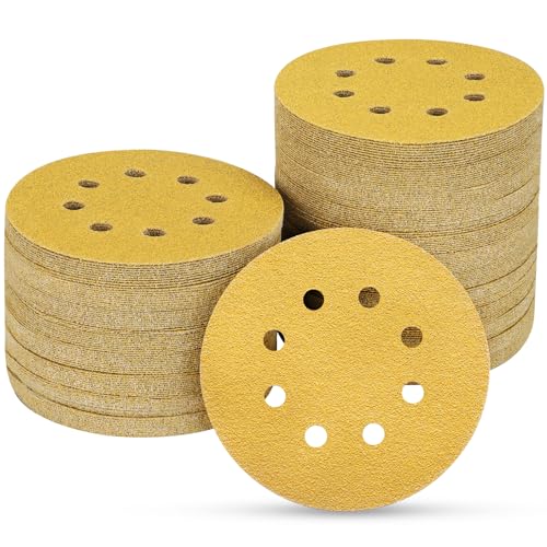 100PCS 5 Inch Sanding Discs 80 Grit Random Orbit Sander Sandpaper (100 Count)