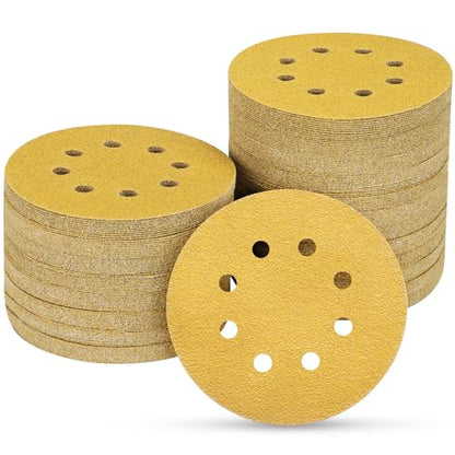 100PCS 5 Inch Sanding Discs 80 Grit Random Orbit Sander Sandpaper (100 Count)