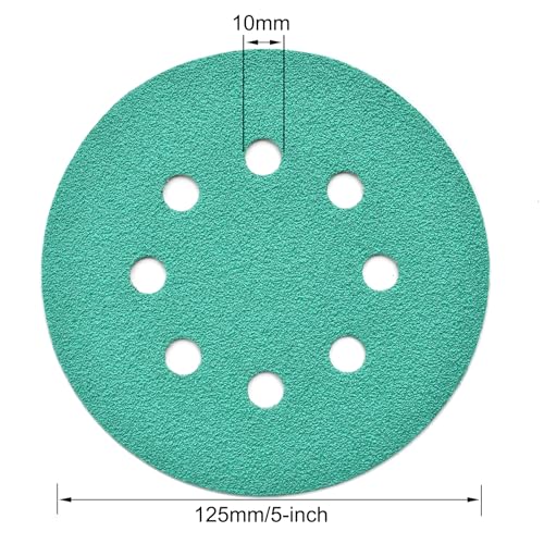 5-Inch 8-Hole Wet Dry Sanding Discs 60 Grit Sandpaper, 50-Pack (50 Count)