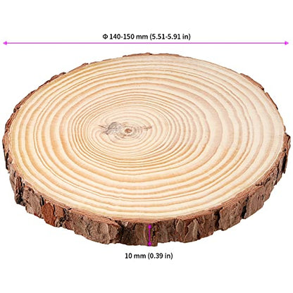 12 PCS 5.5 5.9 Inches Natural Unfinished Wood Slices (12 Count)