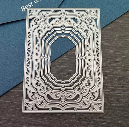 Lace Rectangle Frame Metal Die Cuts