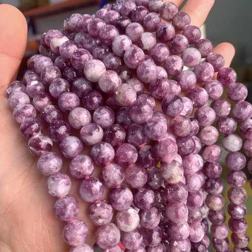 60PCS 6MM Natural Stone Purple Emerald Beads Round Loose Beads for Jewelry Making DIY Bracelet Necklace Accessories 15"