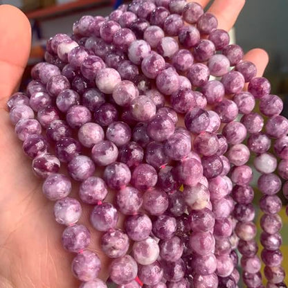 60PCS 6MM Natural Stone Purple Emerald Beads Round Loose Beads for Jewelry Making DIY Bracelet Necklace Accessories 15"