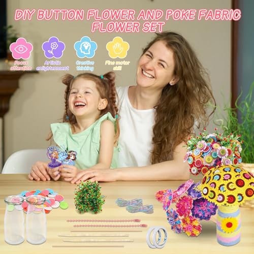 Poke in Art Flower Bouquet DIY Craft Kit for Girls Age 4