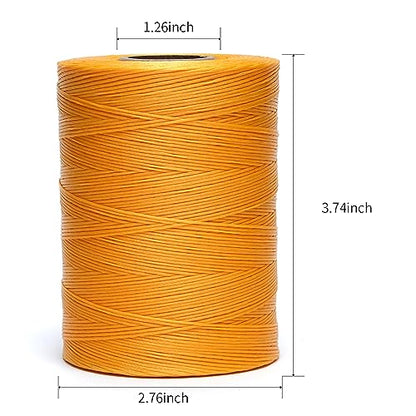 Waxed Thread 852Yards 150D 0.8mm Flat Polyester Wax Thread for Hand Sewing Leather Craft DIY Projects Shoes Repair Book Binding