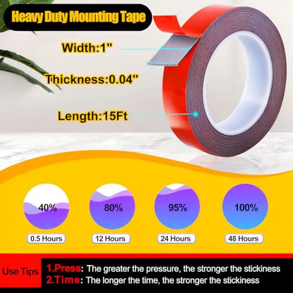 1" Width Double Sided Foam Tape (15 Foot)
