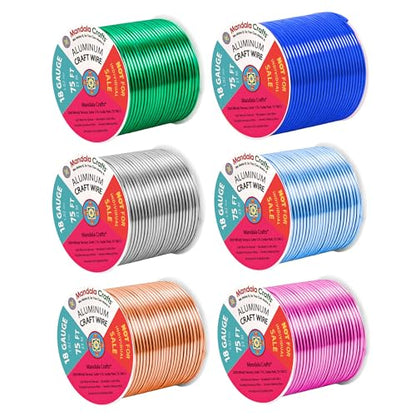 18 GA Pink Green Blue Assorted Anodized Aluminum Craft Wire (450 Foot)