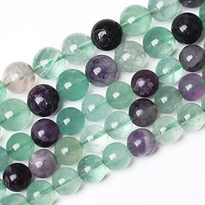 90pcs 4mm Natural Stone Beads Fluorite Gemstone Round Loose Beads for Jewelry Making DIY Bracelet Necklace 15"