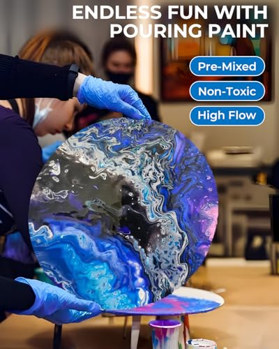 14 Colors Large Bulk Acrylic Pour Paint Set (473.2 Fl Oz)