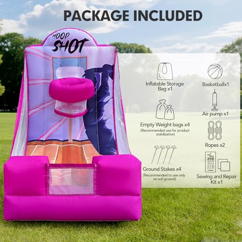 Inflatable Basketball Hoop Carnival Game with Built
