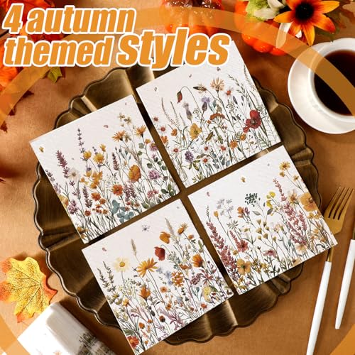 100 Pieces Fall Wildflower Cocktail Napkins 2 (100 Count)