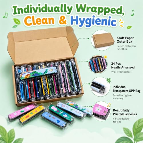 24 Kids Harmonicas (24 Count)