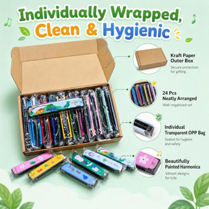 24 Kids Harmonicas (24 Count)