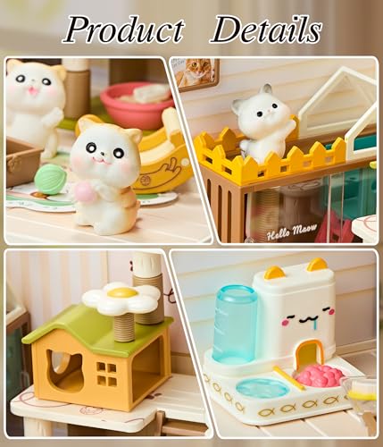 Cat Pet Life Shop DIY Miniature House Kit with Roof & LED Light