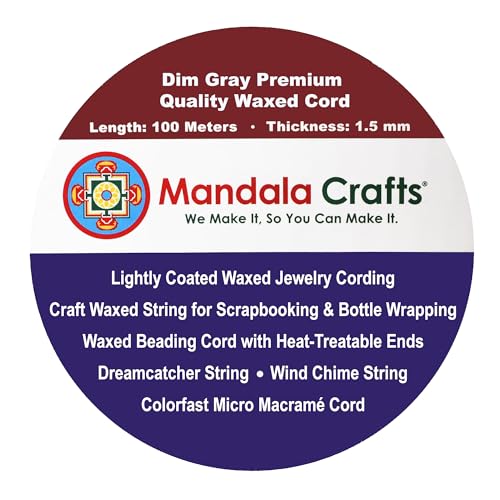 1.5mm Dim Gray Waxed Cord (327 Foot)