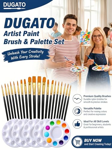 Paint Brush & Palette Set (25 Count)