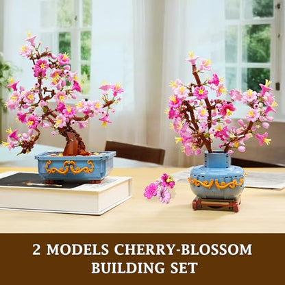 Flower Cherry Blossom Building Set 2 in 1 Bonsai Tree for 8 (775 Count)