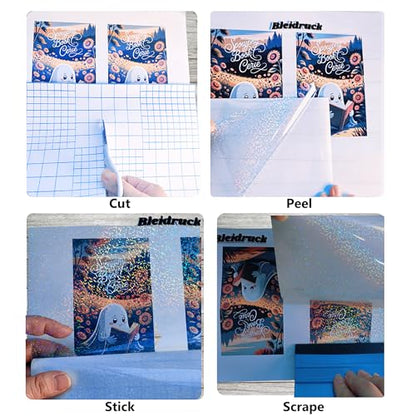 36 Sheets Glitter Holographic Sticker Paper Clear Self (36 Count)