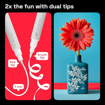 White Dual Tip Acrylic Paint Pens (2 Count)