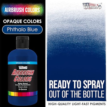 Opaque Phtalo Blue Acrylic Airbrush Paint (8 Ounce)