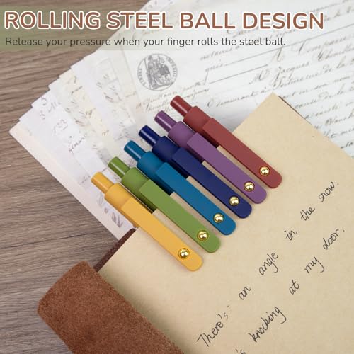 Gel Pens 6 Pack Gold Retro 0.5mm Black Ink Pens Fine Point Smooth Writing Pens for School Office Supplies (6 Count)