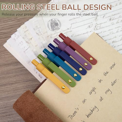 Gel Pens 6 Pack Gold Retro 0.5mm Black Ink Pens Fine Point Smooth Writing Pens for School Office Supplies (6 Count)