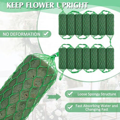 21 Pcs Floral Foam Garland 13.8ft Absorption Flower Holder Plant Foam Flower Green Sponge for Wedding Arch Door Tabletop Decoration Arrangement Home Garden Craft (13.8 Foot)