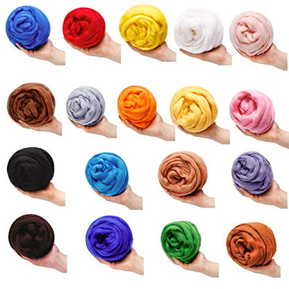 3.53oz Needle Felting Wool Roving for Needle Felting White Felting Wool (3.53 Ounce)