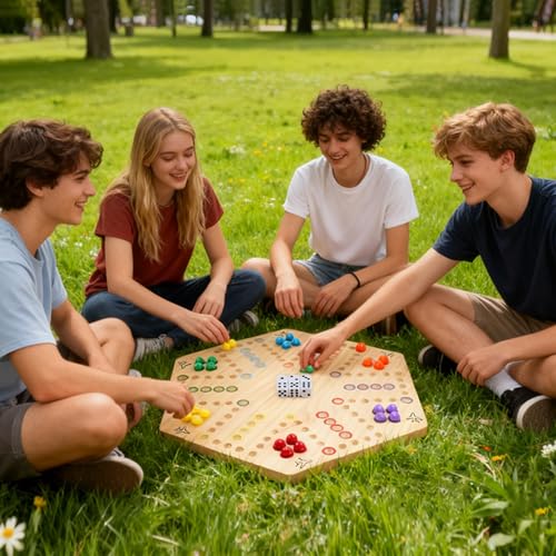 Large 20 inches Wood Wahoo Marble Board Game 2 Sided Game 2